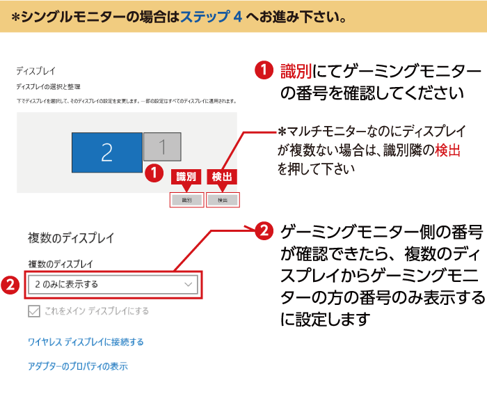 液晶ディスプレイのリフレッシュレートを変更する方法 E タマヤ