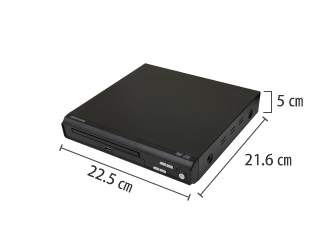GREEN HOUSE DVDプレーヤー GH-DVP1M-BK サイズ