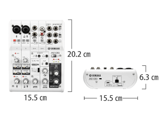 YAMAHA サウンドミキサー AG06 サイズ