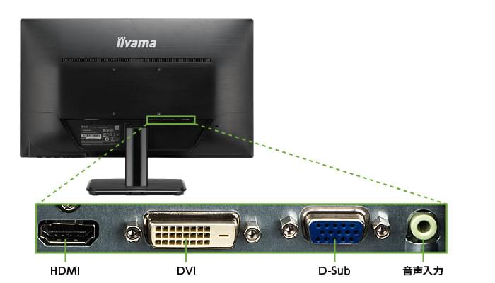 iiyama 21.5型 LED液晶PCモニターXU2290HS(背面)