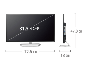 IOﾃﾞｰﾀ 31.5型ワイド LCD-DF321XDB サイズ