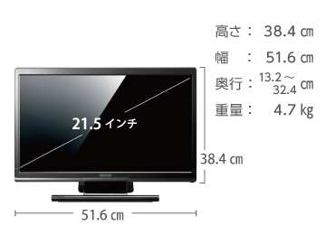 アイオーデータ 21.5型 タッチパネルモニターLCD-MF223FBR-T（対応OS：Windows 8以上） 画像1