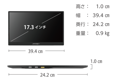 ポータブルモニター　JN-MD-IPS1730FHDR 画像2