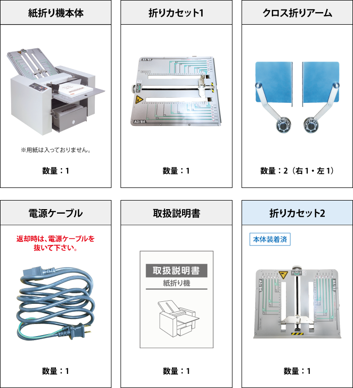 紙折り機（コート紙非対応） マックス　EPF-300 付属品の一覧