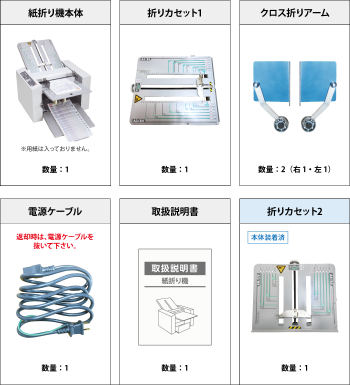 紙折り機（コート紙対応※特定用紙のみ） マックス EPF-400 付属品の一覧