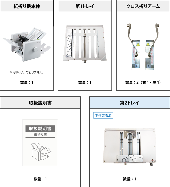 紙折り機（コート紙非対応） ニッポー NP270L 付属品の一覧