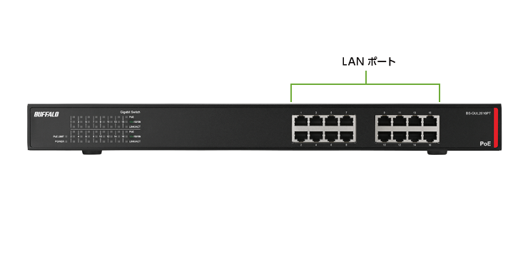 BUFFALO 1G対応スイッチングHUB 16ポート BS-GUL2016PT(背面)