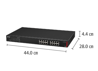 BUFFALO 1G対応スイッチングHUB 16ポート BS-GUL2016PT サイズ