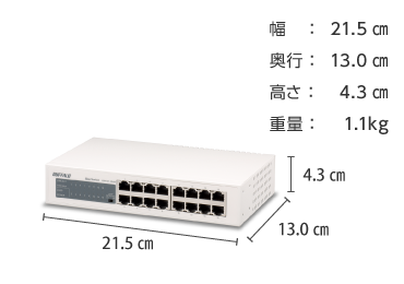 BUFFALO 1GスイッチングHUB 16ポート LSW4-GT-16NSR 画像3
