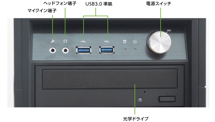 マウスコンピューター DAIV-DGX750H1-SH5(メモリ64GB)(前面)