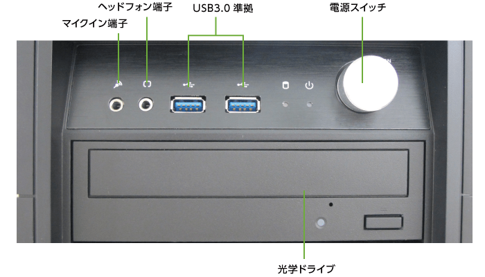 マウスコンピューター DAIV-DGX755U4-M2S5(前面)