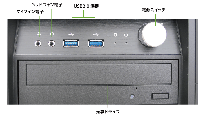 マウスコンピューター DAIV-DGZ530H3-M2S5 レンタル【マンスリーレンタル】(前面)