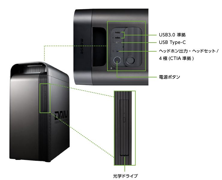 マウスコンピューター DAIV FX-I7G70(前面)