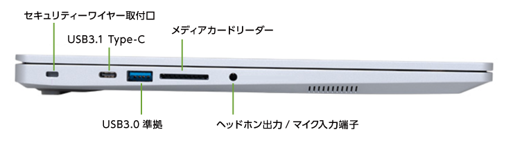 マウスコンピューター DAIV Z6-I9G70SR-A【マンスリーレンタル】 (左側)