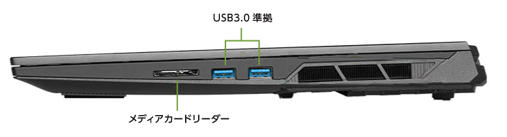 マウスコンピューター DAIV N6-I9G90BK-A【マンスリーレンタル】 (右側)