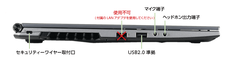 マウスコンピューター DAIV-NG5520M1-M2S5【マンスリーレンタル】(左側)