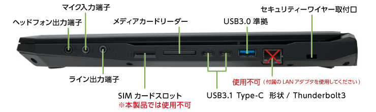 マウスコンピューター DAIV-NG5720S1-SH2【マンスリーレンタル】(右側)