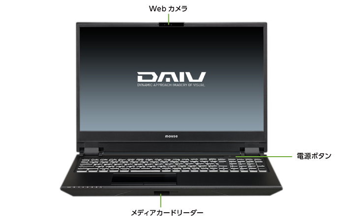 マウスコンピューター DAIV-NG5810U1-M2SS(前面)