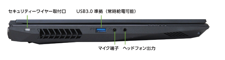 マウスコンピューター DAIV-NG5810U1-M2SS【マンスリーレンタル】 (右側)
