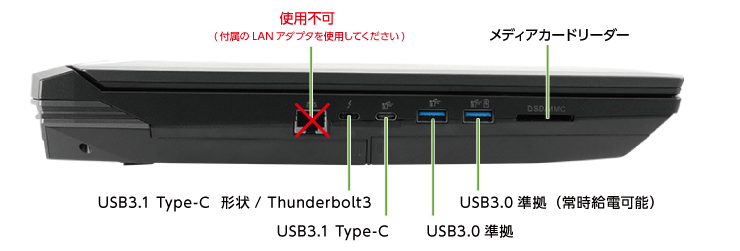 マウスコンピューター DAIV-NG7610E1-S5【マンスリーレンタル】 (右側)