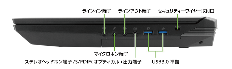 マウスコンピューター DAIV-NG7700H1-SS-BRAW(右側)