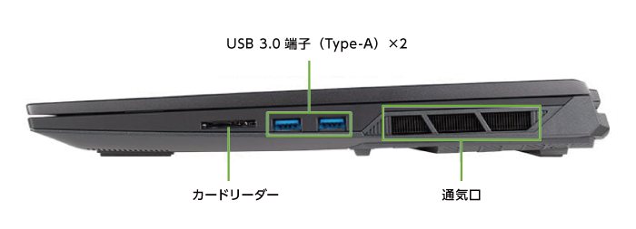 マウスコンピューター G-Tune H6 GM6IX8X【マンスリーレンタル】 (右側)
