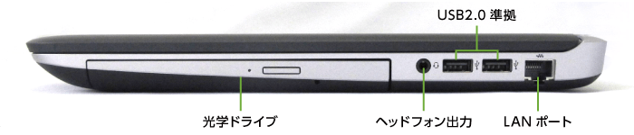 HP ProBook 450 G3（メモリ16GB）SSDモデル（FullHD）(右側)