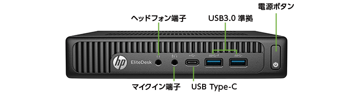 HP EliteDesk 800 G1 (i7モデル) キーボード・マウスセット(前面)
