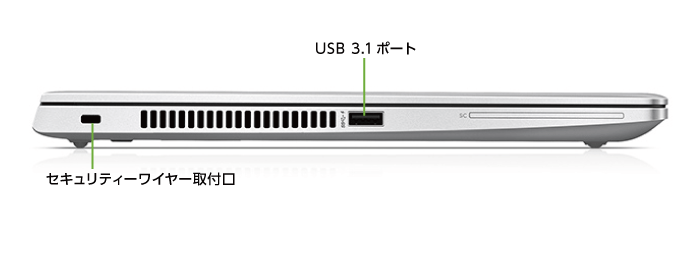 HP EliteBook 830G6 SIMフリー(右側)