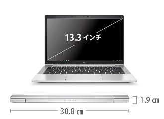 HP EliteBook 830 G7 SIMフリー（FullHD） サイズ