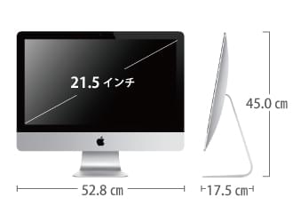 iMac 21.5インチ MD093J/A サイズ