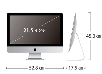 iMac Retina 21.5インチ(4K) Z0VY サイズ