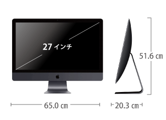 iMac Pro 27インチ Z0UR サイズ