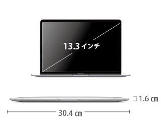 MacBook Air 13インチ MVH42J/A サイズ