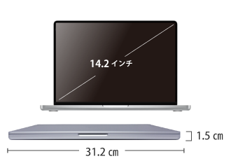 MacBook Pro Liquid Retina XDR 14インチ MDE64J/A サイズ