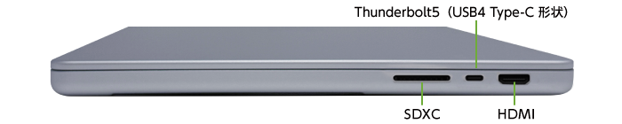 MacBook Pro Liquid Retina XDR 14インチ MDE64J/A【マンスリーレンタル】(右側)