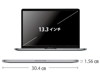 MacBook Pro Retina 13インチ MWP72J/A サイズ