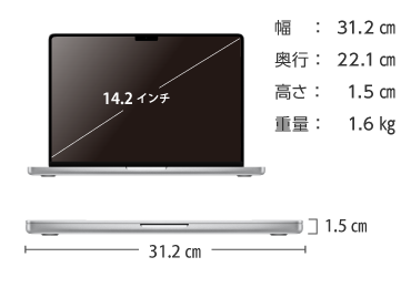 MacBook Pro Liquid Retina XDR 14インチ MX2E3J/A 画像2
