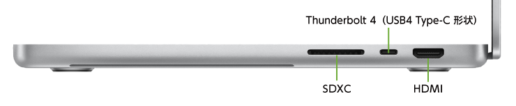 MacBook Pro Liquid Retina XDR 14インチ Z1JS【マンスリーレンタル】(右側)