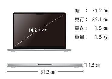 MacBook Pro Liquid Retina XDR 14インチ Z1JS【マンスリーレンタル】 画像2