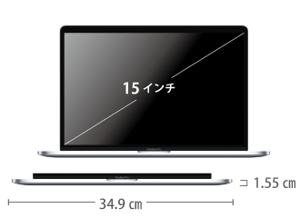 MacBook Pro Retina 15インチ MV922J/A サイズ
