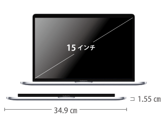 MacBook Pro Retina 15インチ Z0V2【i9】 サイズ