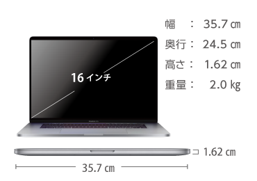 MacBook Pro Retina 16インチ MVVL2J/A 画像2