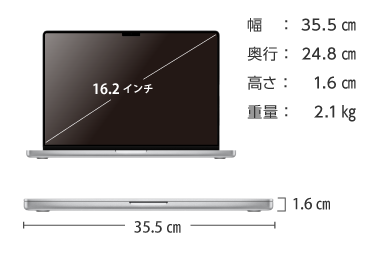 MacBook Pro Liquid Retina XDR 16インチ MX2V3J/A 画像2