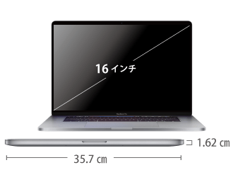 MacBook Pro Retina 16インチ Z0Y3 サイズ