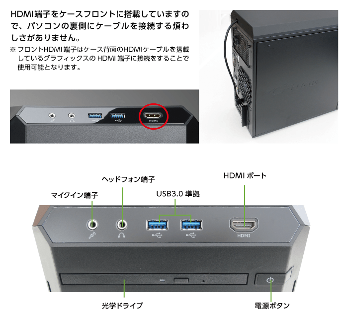 マウスコンピューター NEXTGEAR-MICRO im620PA2-SP レンタル【マンスリーレンタル】(前面)