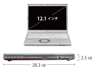 Panasonic レッツノート CF-SZ6BFBVS SIMフリー サイズ