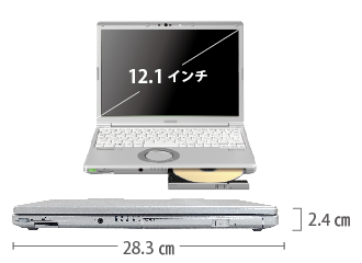 Panasonic レッツノート CF-SV7HD4VS (メモリ8GB/SSD 256Bモデル) サイズ