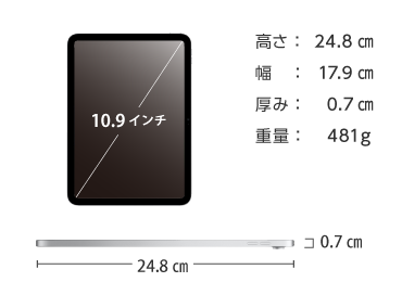 Apple iPad 第10世代 10.9インチ 64GB（SIMカードセット・標準10GB/月） 画像2