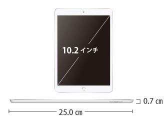 iPad 第8世代 10.2インチ 32GB Wi-Fi シルバー サイズ